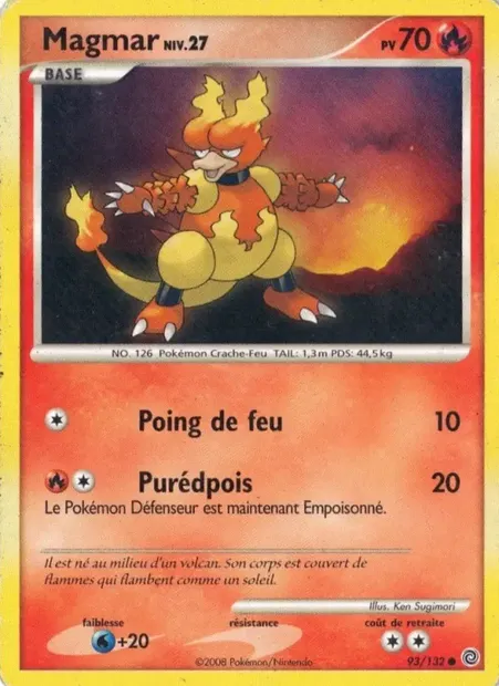 Magmar, carte Pokémon SW 93 — extension Merveilles Secrètes