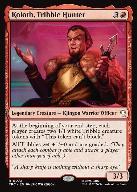 Koloth, Tribble Hunter, Magic card TRC 72 — Star Trek Commander set