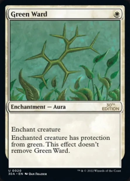 Green Ward, Magic card 30A 20 — 30th Anniversary Edition set