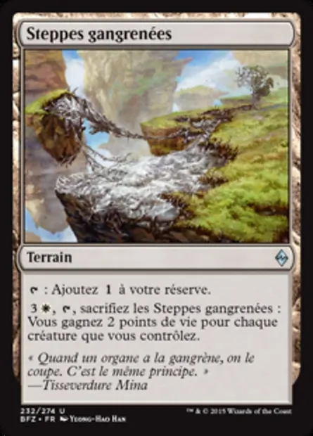 Steppes gangrenées, carte Magic BFZ 232 — extension La bataille de Zendikar
