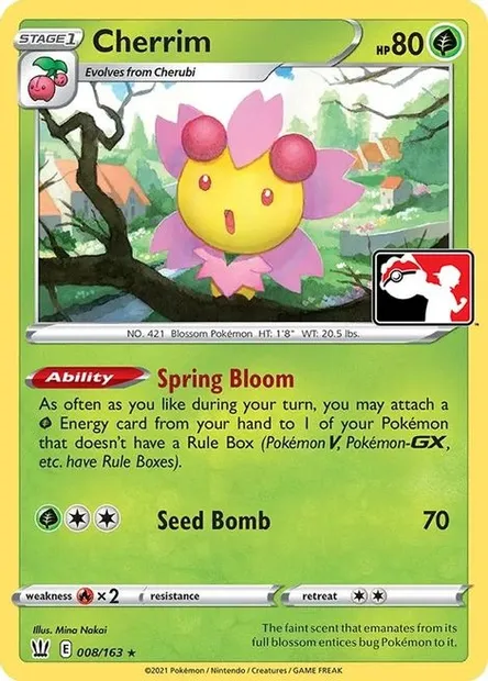 Cherrim, Pokémon card PPS 008 — Play! Pokémon Prize Pack Series set