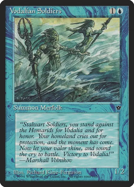 Vodalian Soldiers, Magic card FEM 31c — Fallen Empires set