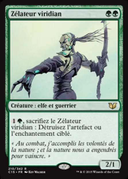 Zélateur viridian, carte Magic C15 210 — extension Commander 2015