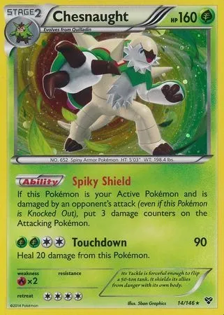 Chesnaught, Pokémon card TDX 014-9 — Theme Deck & Blisters Exclusives set