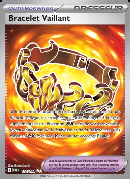 Bracelet Vaillant, carte Pokémon PBL 104 — extension Nuit Noire