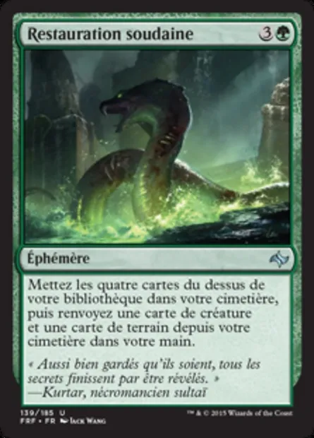 Restauration soudaine, carte Magic FRF 139 — extension Destin reforgé