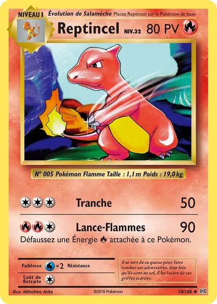 Reptincel, carte Pokémon EVO 10 — extension Évolutions