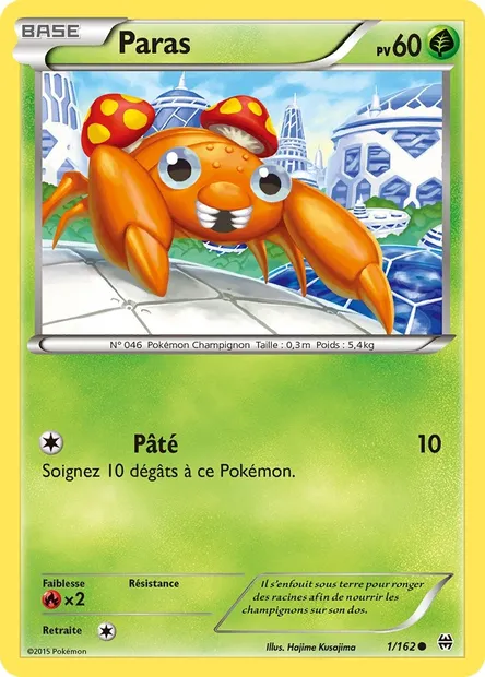 Paras, carte Pokémon BKT 1 — extension Impulsion Turbo