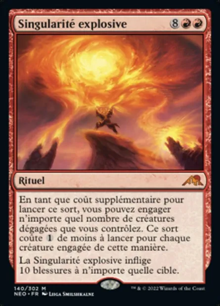 Singularité explosive, carte Magic NEO 140 — extension Kamigawa: La Dynastie Néon