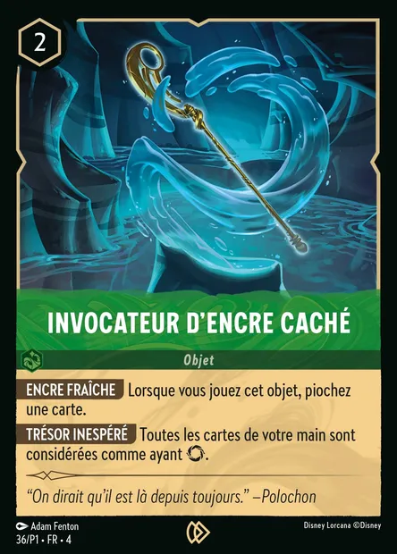 Invocateur d'encre caché, carte Disney Lorcana P1-036 — extension P1