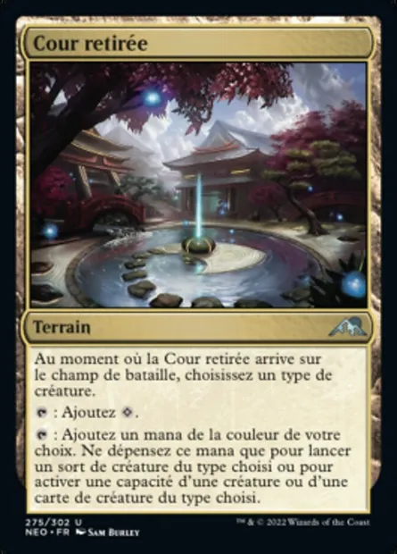 Cour retirée, carte Magic NEO 275 — extension Kamigawa: La Dynastie Néon