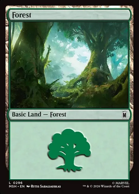 Forest, Magic card MSH 296 — Marvel Super Heroes set