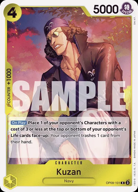 Kuzan, One Piece card OP09-101 — EMPERORS IN THE NEW WORLD set