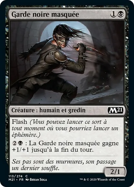 Garde noire masquée, carte Magic M21 113 — extension Core Set 2021