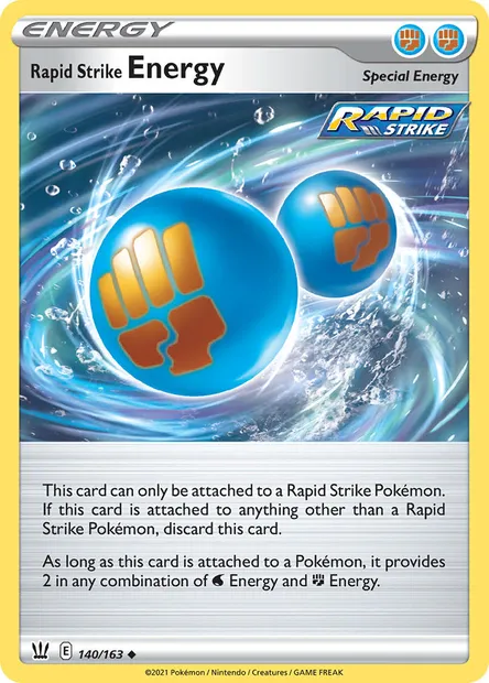 Rapid Strike Energy, Pokémon card BST 140 — Battle Styles set