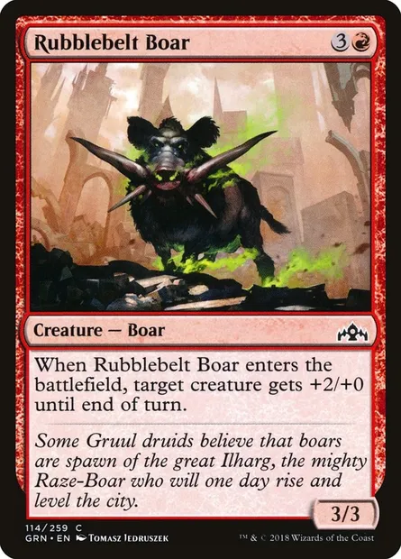 Rubblebelt Boar, Magic card GRN 114 — Guilds of Ravnica set