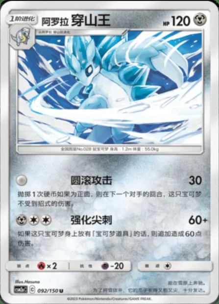Alolan Sandslash, Pokémon card CSM2aC 092 — Shining Synergy - Shower set