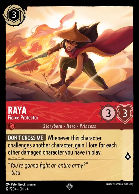 Raya - Fierce Protector, Disney Lorcana card CH4-121 — Ursula's Return set
