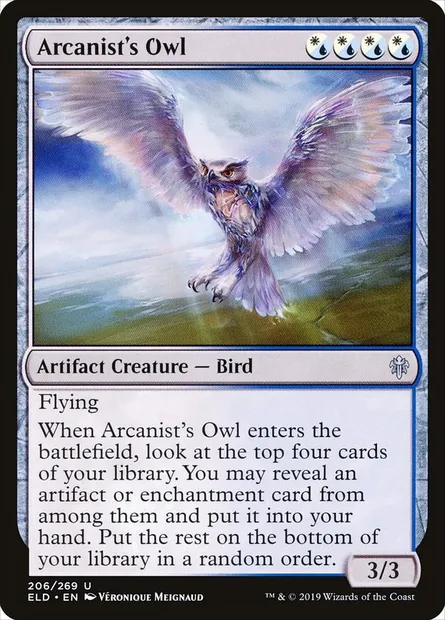 Arcanist's Owl, Magic card ELD 206 — Throne of Eldraine set