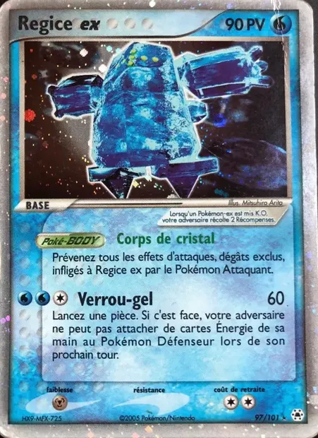 Regice ex, carte Pokémon HL 97 — extension EX Légendes Oubliées