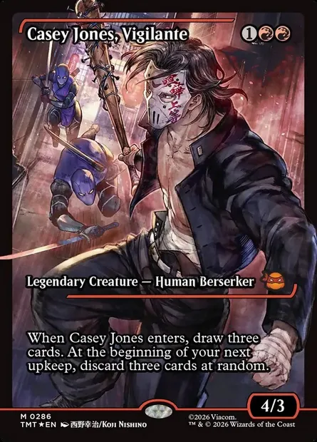 Casey Jones, Vigilante, Magic card TMT 286 — Teenage Mutant Ninja Turtles set