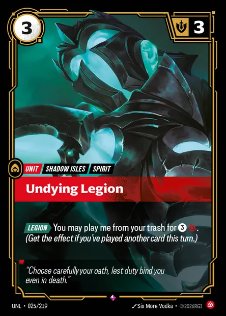 Undying Legion, carte Riftbound UNL 025 — extension Unleashed
