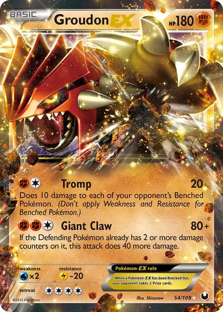 Groudon-EX, Pokémon card DEX 54 — Dark Explorers set