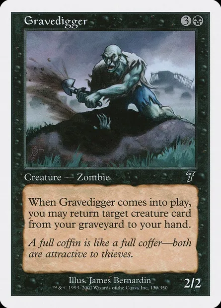 Gravedigger, Magic card 7ED 139 — Seventh Edition set