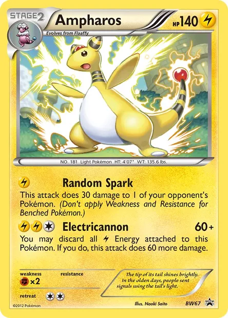 Ampharos, Pokémon card BW 67 — BW Black Star Promos set