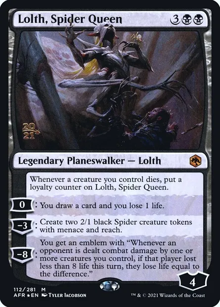 Lolth, Spider Queen, Magic card PAFR 112s — Adventures in the Forgotten Realms Promos set