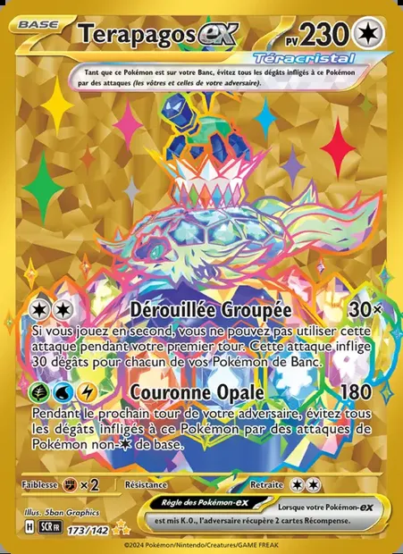 Terapagos-ex, carte Pokémon SCR 173 — extension Couronne Stellaire