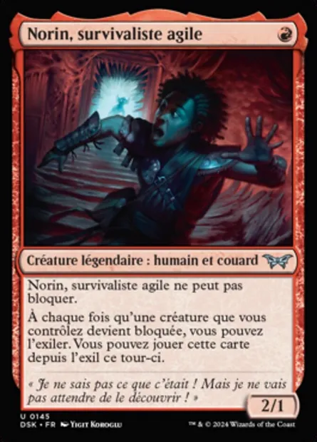 Norin, survivaliste agile, carte Magic DSK 145 — extension Duskmourn: House of Horror