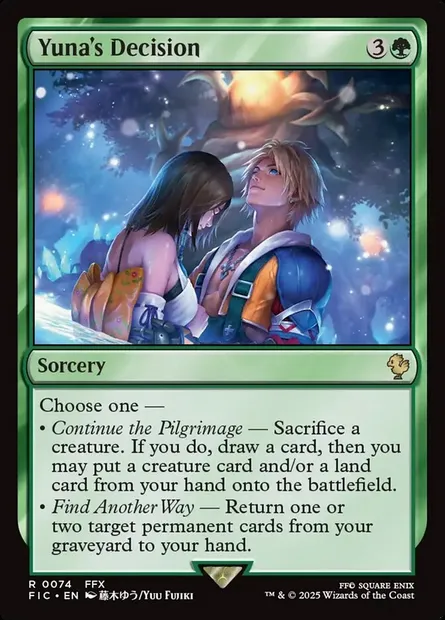 Yuna's Decision, Magic card FIC 74 — Final Fantasy Commander set