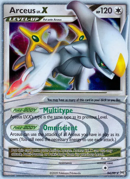 Arceus LV.X, Pokémon card AR 94 — Arceus set