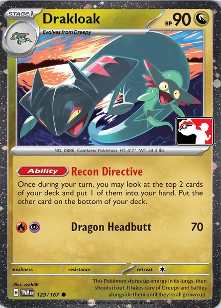 Dispareptil, carte Pokémon PPS 129-2 — extension Play! Pokémon Prize Pack Series