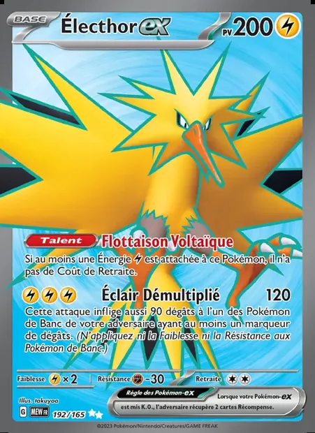Électhor-ex, carte Pokémon MEW 192 — extension 151