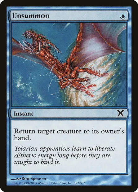Unsummon, Magic card 10E 122 — Tenth Edition set