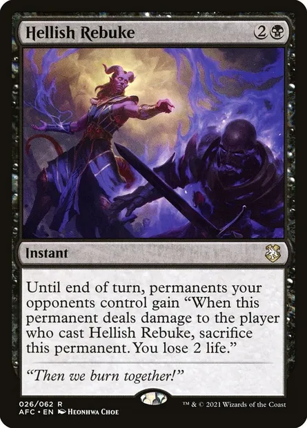 Hellish Rebuke, Magic card AFC 26 — Forgotten Realms Commander set