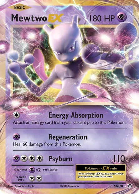 Mewtwo EX, Pokémon card EVO 52 — Evolutions set