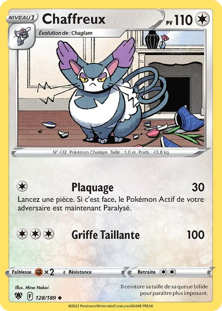 Chaffreux, carte Pokémon ASR 128 — extension Astres Radieux