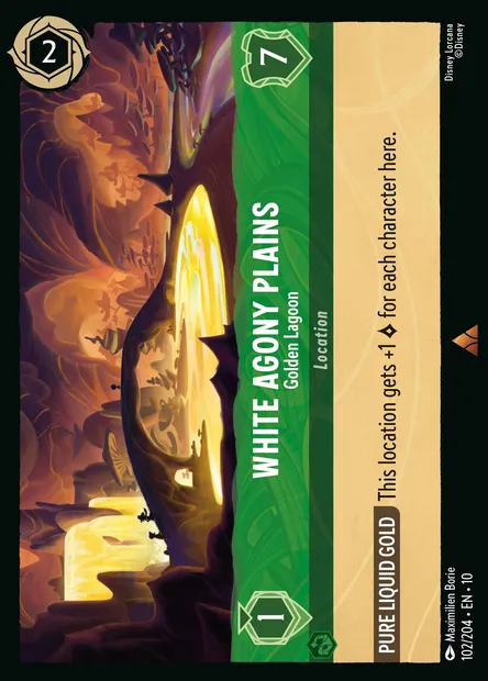 White Agony Plains - Golden Lagoon, Disney Lorcana card CH10-102 — Whispers in the Well set