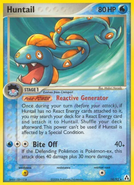 Huntail, Pokémon card LM 18 — Legend Maker set