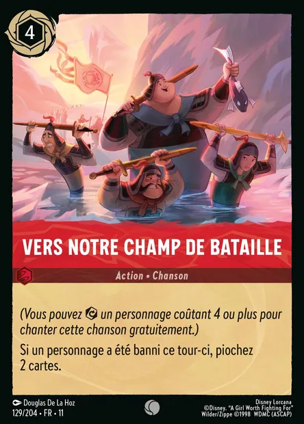 Vers notre champ de bataille, carte Disney Lorcana CH11-129 — extension Givresort