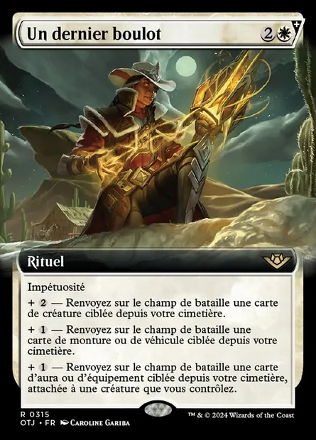 Un dernier boulot, carte Magic OTJ 315 — extension Outlaws of Thunder Junction