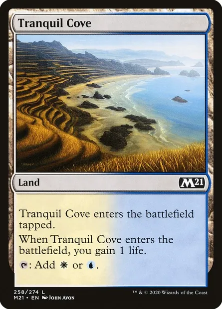 Tranquil Cove, Magic card M21 258 — Core Set 2021 set