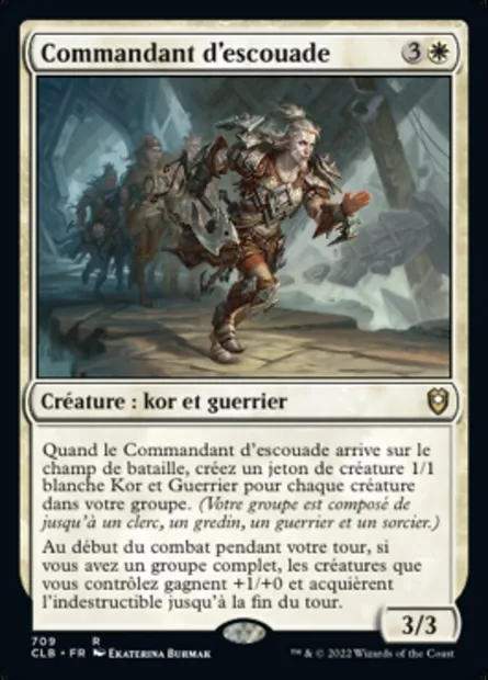 Commandant d'escouade, carte Magic CLB 709 — extension Commander Légendes : la bataille de la Porte de Baldur