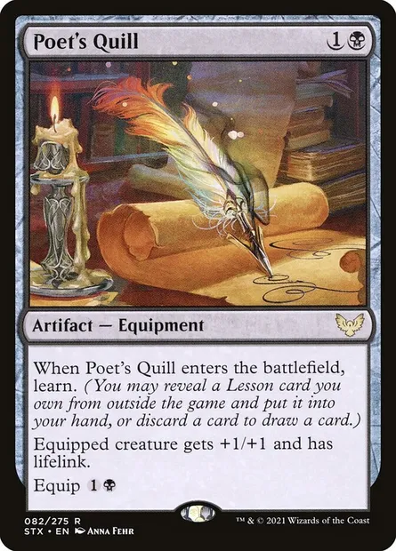 Poet's Quill, Magic card STX 82 — Strixhaven: School of Mages set