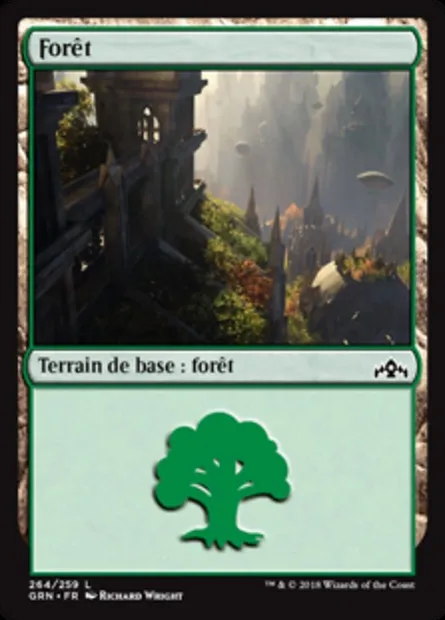 Forêt, carte Magic GRN 264 — extension Les Guildes de Ravnica