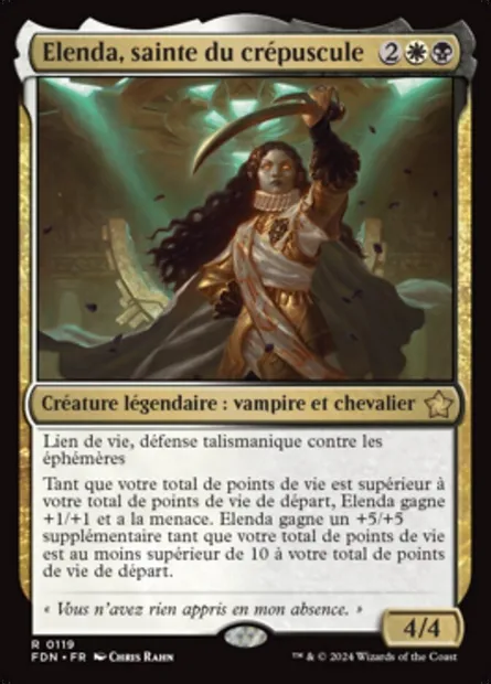 Elenda, sainte du crépuscule, carte Magic FDN 119 — extension Foundations