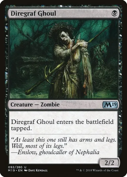 Diregraf Ghoul, Magic card M19 92 — Core Set 2019 set